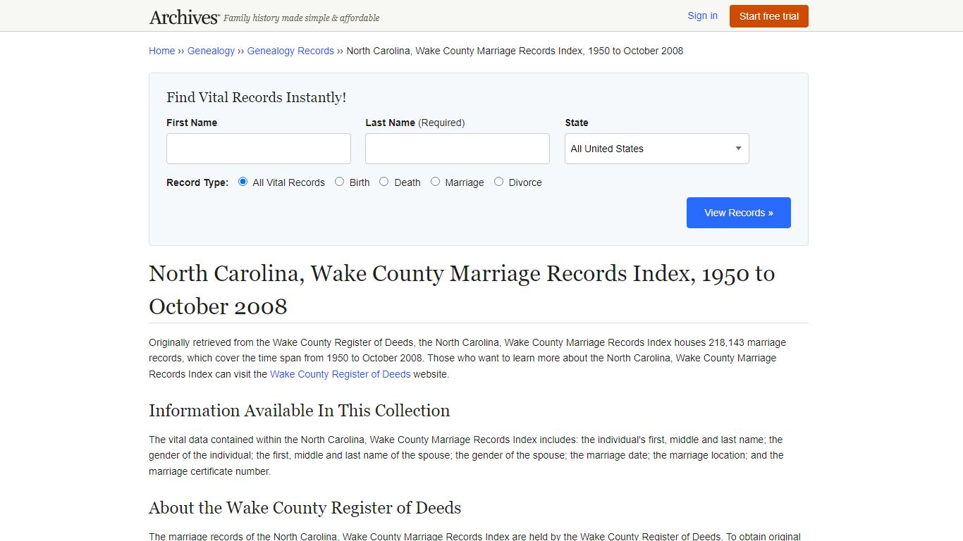 North Carolina, Wake County Marriage Records | Search Collections & Indexes